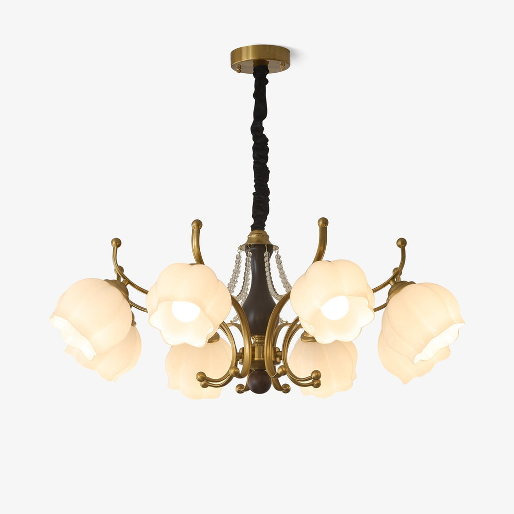 Lustra Chandelier Bois Verre Vintage - Neutralighting