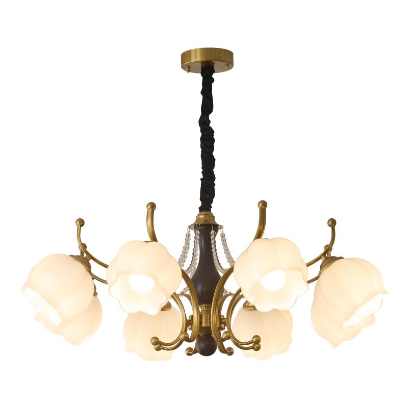 Lustra Chandelier Bois Verre Vintage - Neutralighting