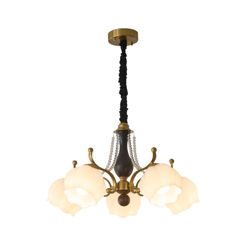Lustra Chandelier Bois Verre Vintage - Neutralighting