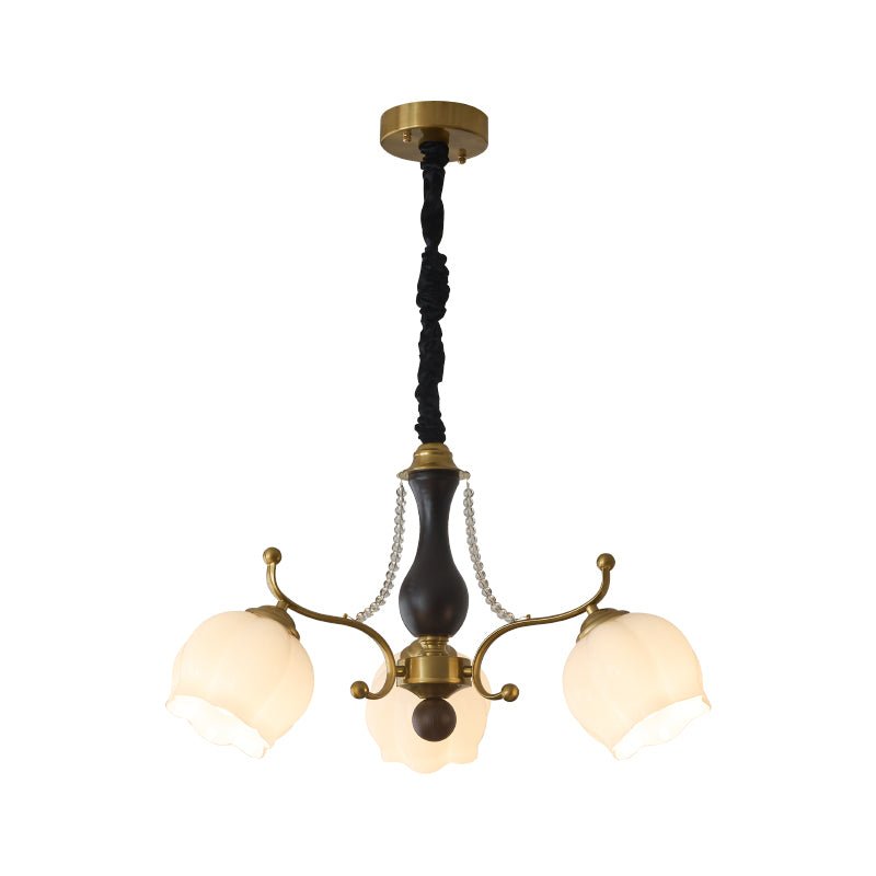Lustra Chandelier Bois Verre Vintage - Neutralighting