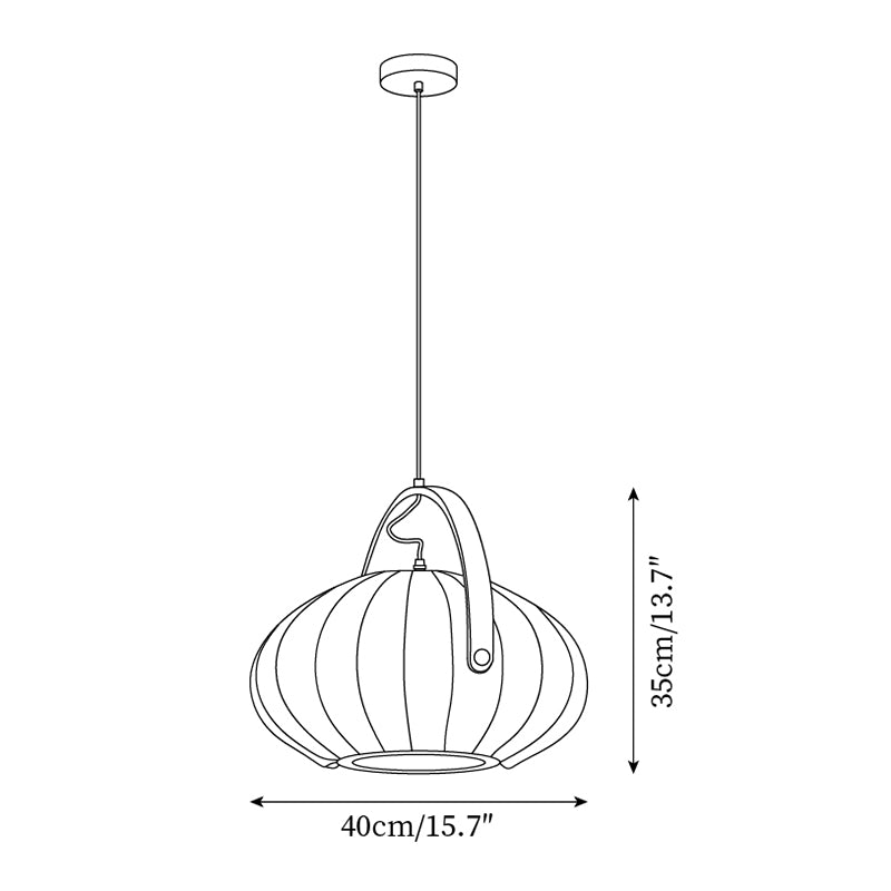 Antonio Suspension Plissé Tissu Lanterne Organique - Neutralighting