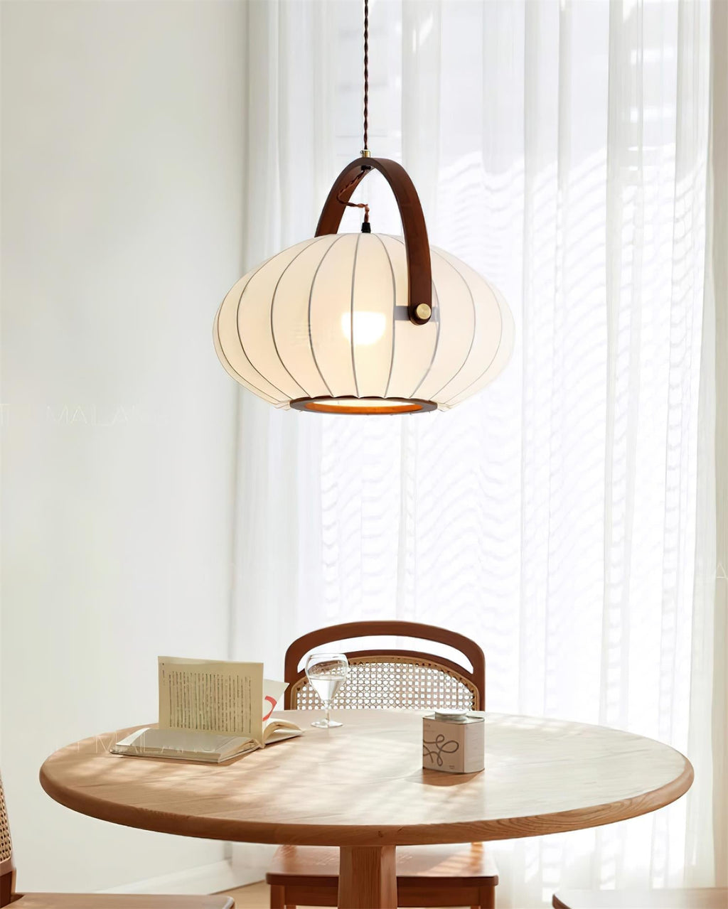 Antonio Suspension Plissé Tissu Lanterne Organique - Neutralighting