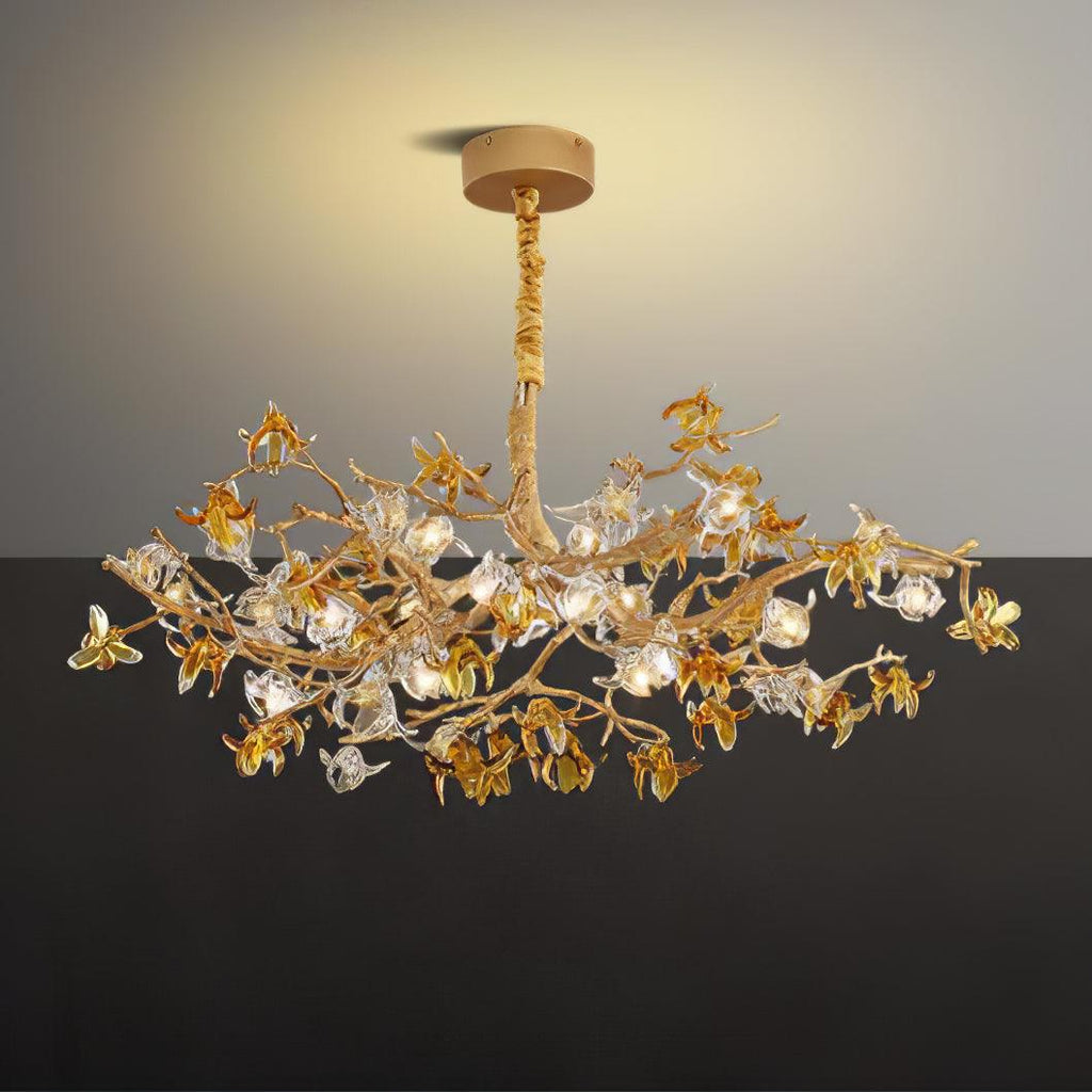 Ulfuvye Chandelier Branche Laiton Cristal Luxueux - Neutralighting