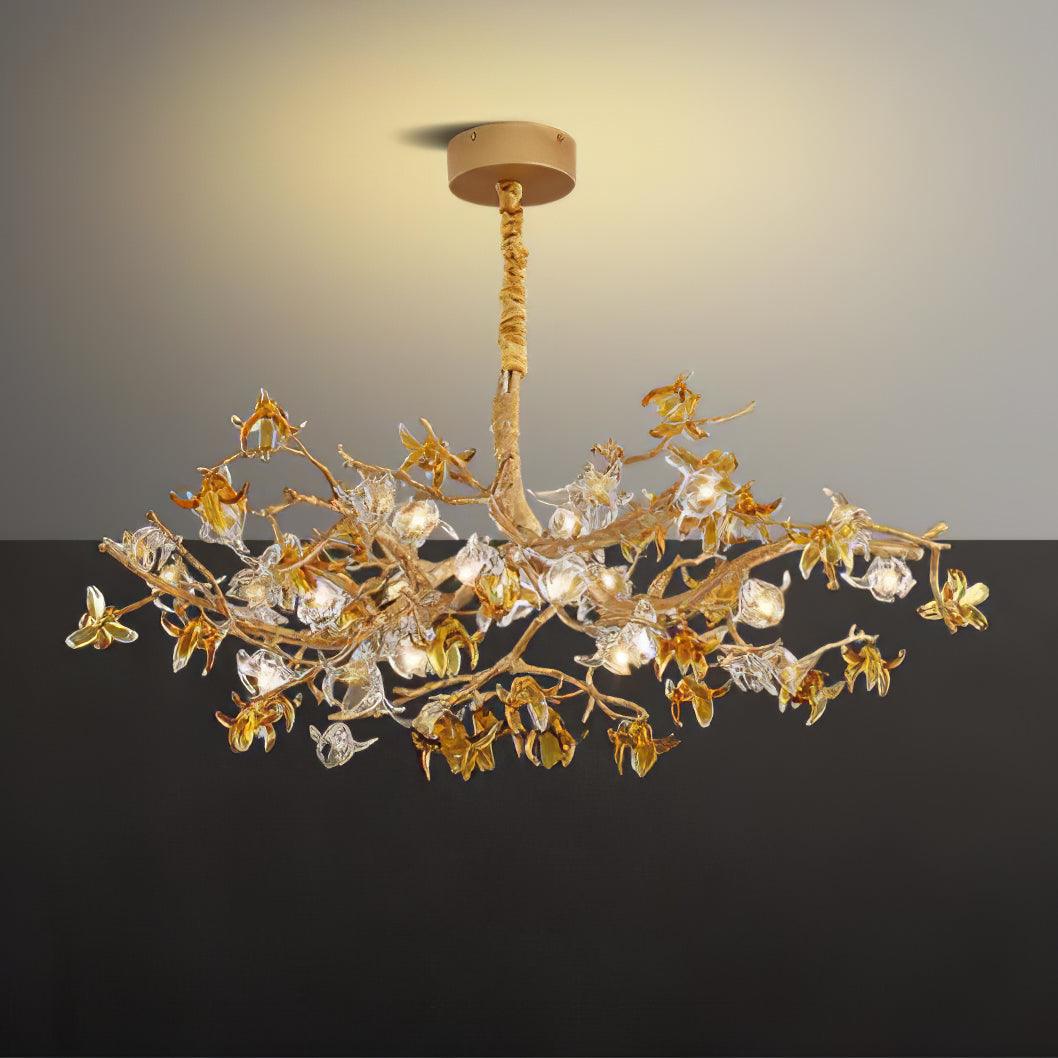 Ulfuvye Chandelier Branche Laiton Cristal Luxueux - Neutralighting