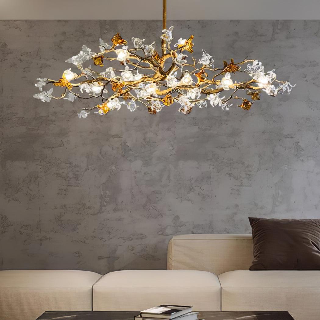 Ulfuvye Chandelier Branche Laiton Cristal Luxueux - Neutralighting