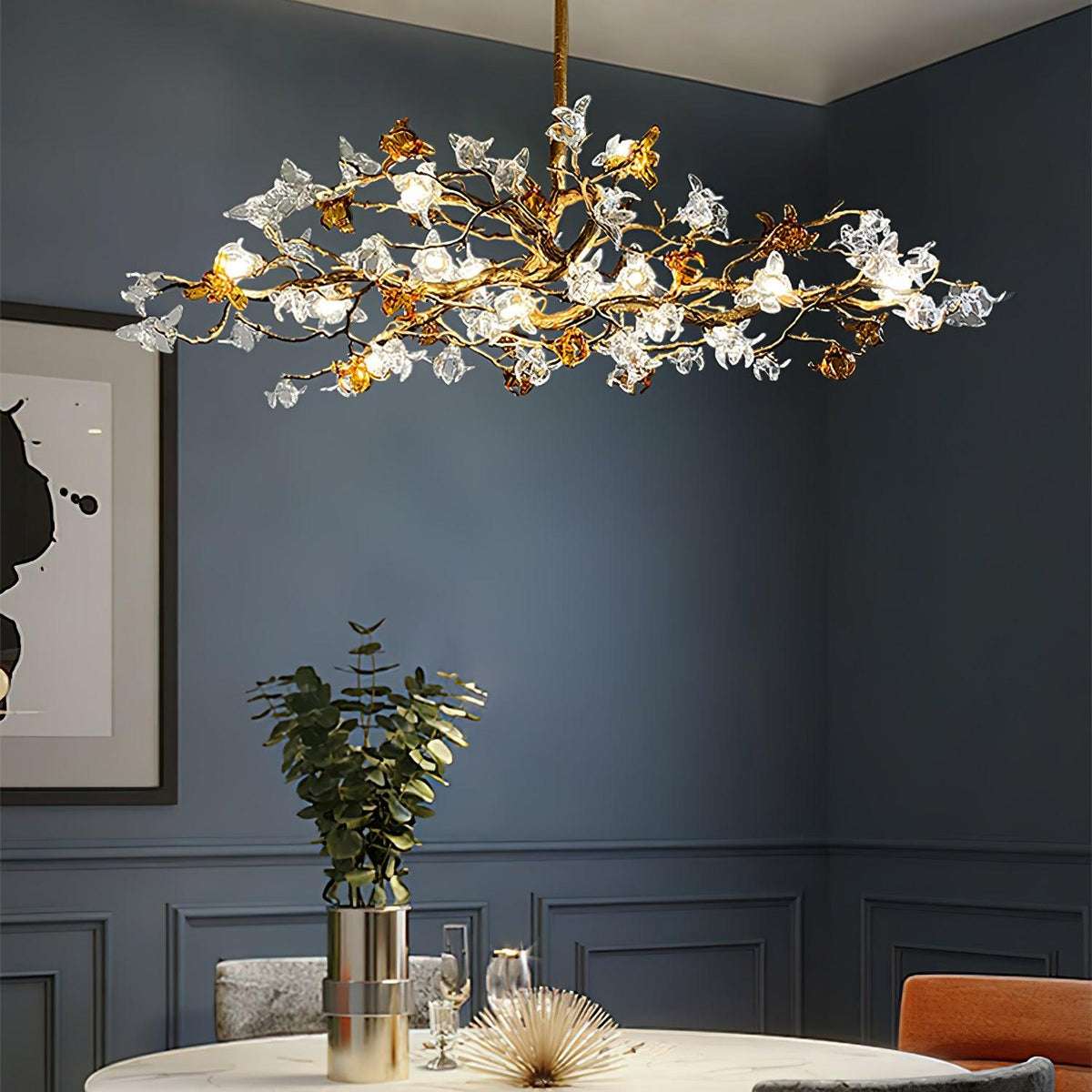 Ulfuvye Chandelier Branche Laiton Cristal Luxueux - Neutralighting