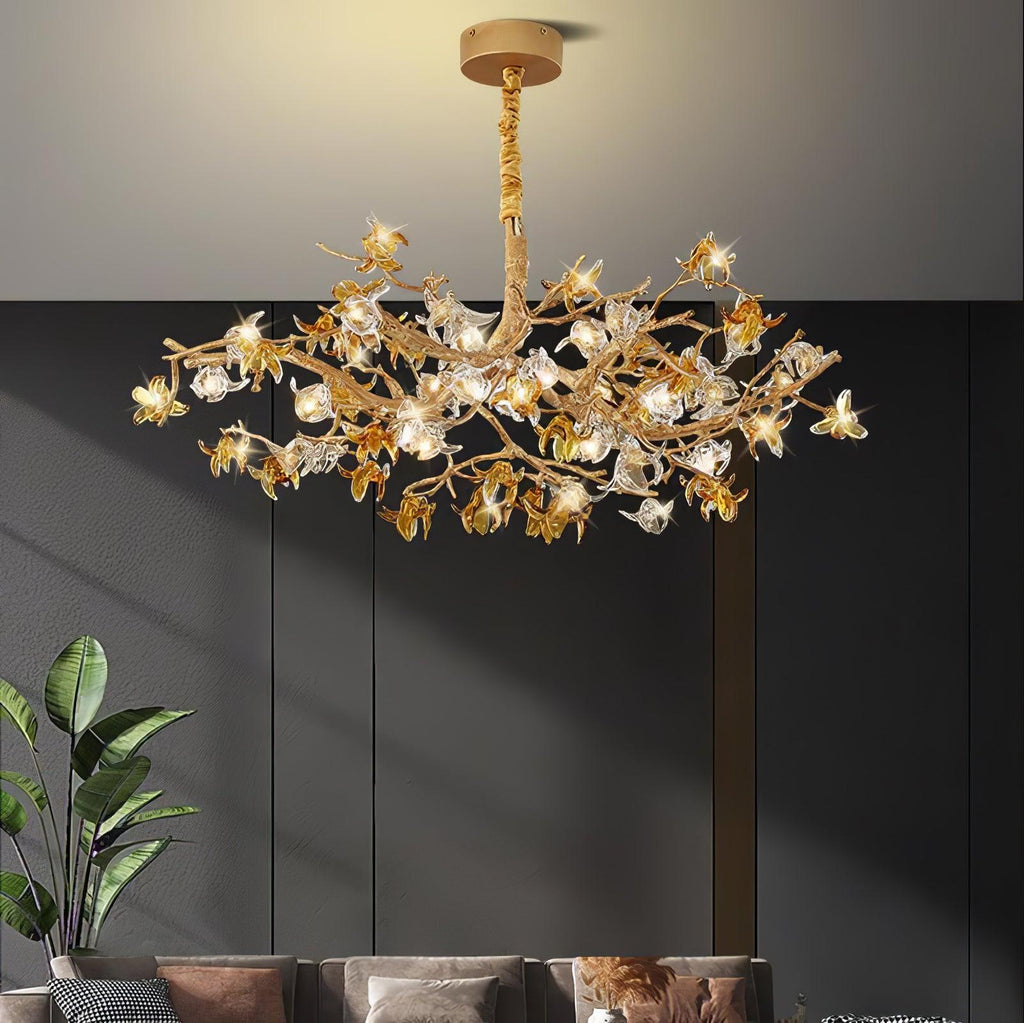 Ulfuvye Chandelier Branche Laiton Cristal Luxueux - Neutralighting