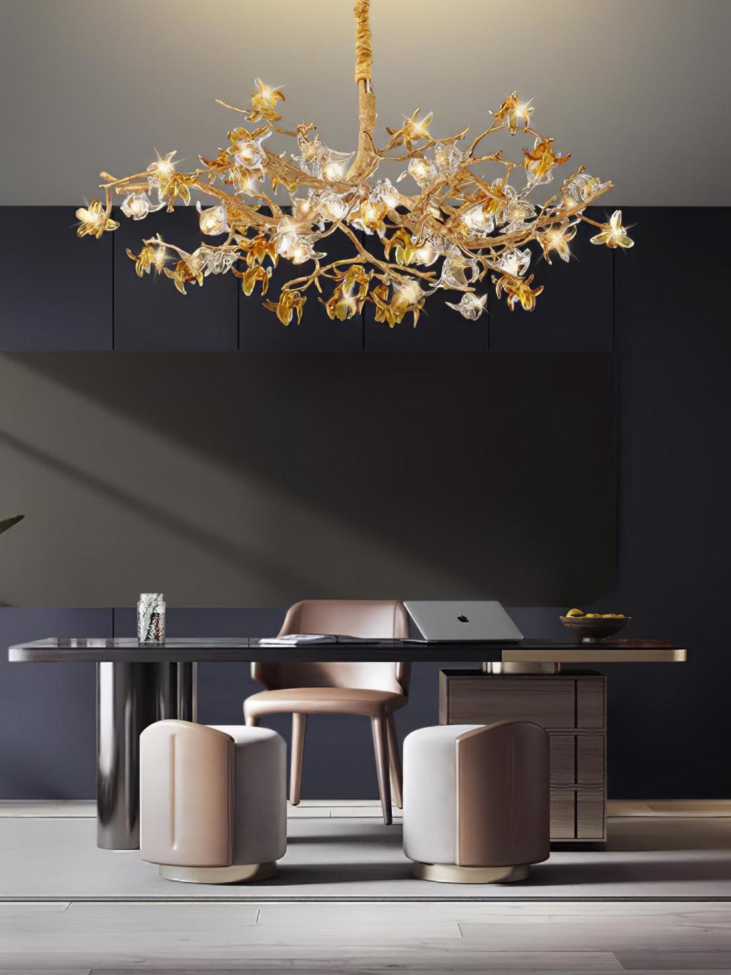Ulfuvye Chandelier Branche Laiton Cristal Luxueux - Neutralighting