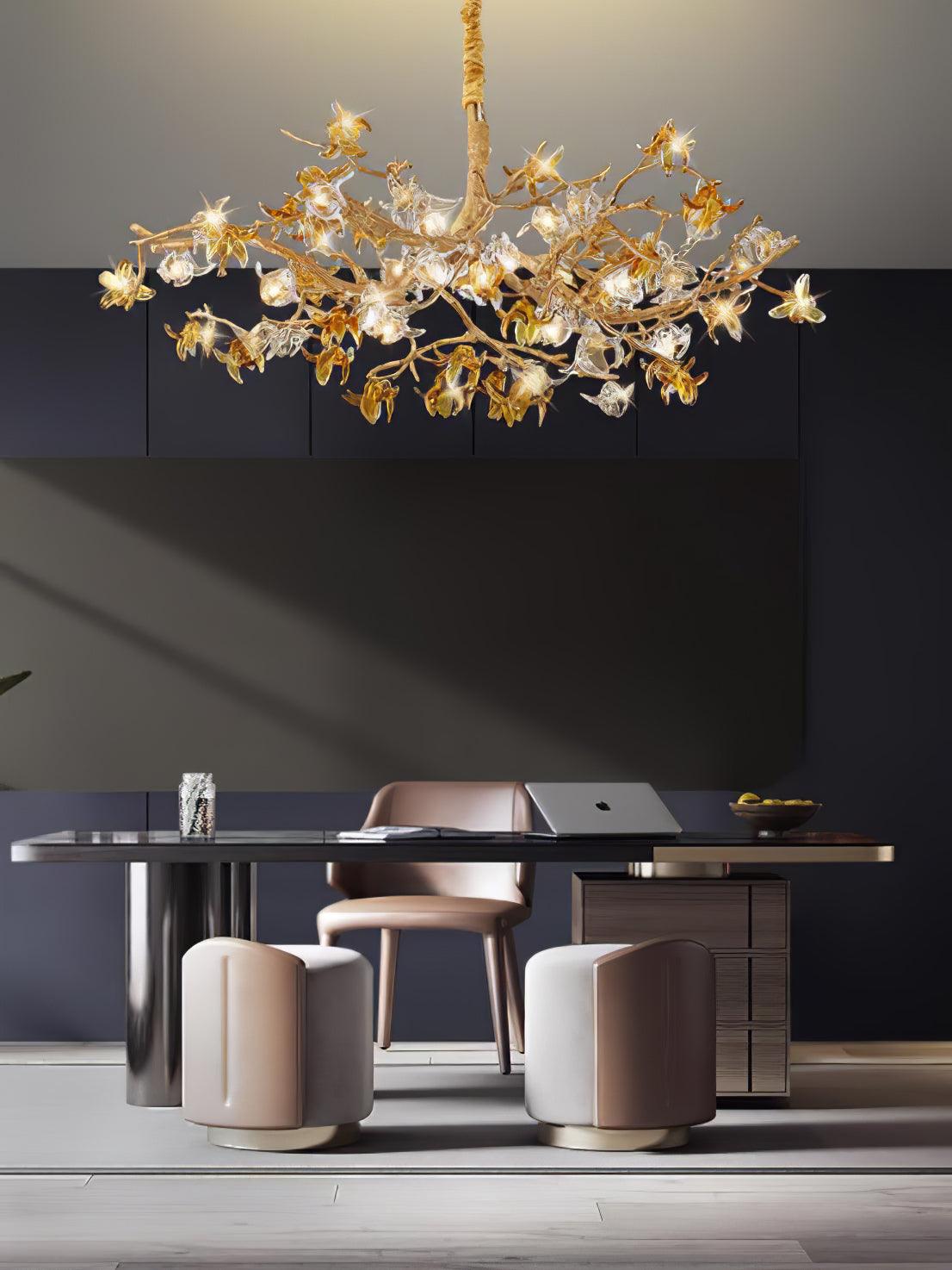 Ulfuvye Chandelier Branche Laiton Cristal Luxueux - Neutralighting