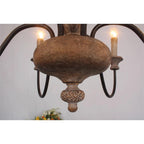 Ljomuvyi Lustre Traditionnel En Métal Et Bois De Style Ferme - Neutralighting