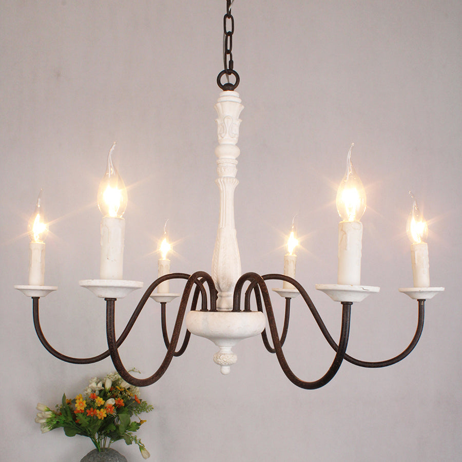 Ljomuvyi Lustre Traditionnel En Métal Et Bois De Style Ferme - Neutralighting