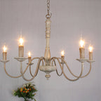 Ljomuvyi Lustre Traditionnel En Métal Et Bois De Style Ferme - Neutralighting