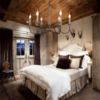 Ljomuvyi Lustre Traditionnel En Métal Et Bois De Style Ferme - Neutralighting
