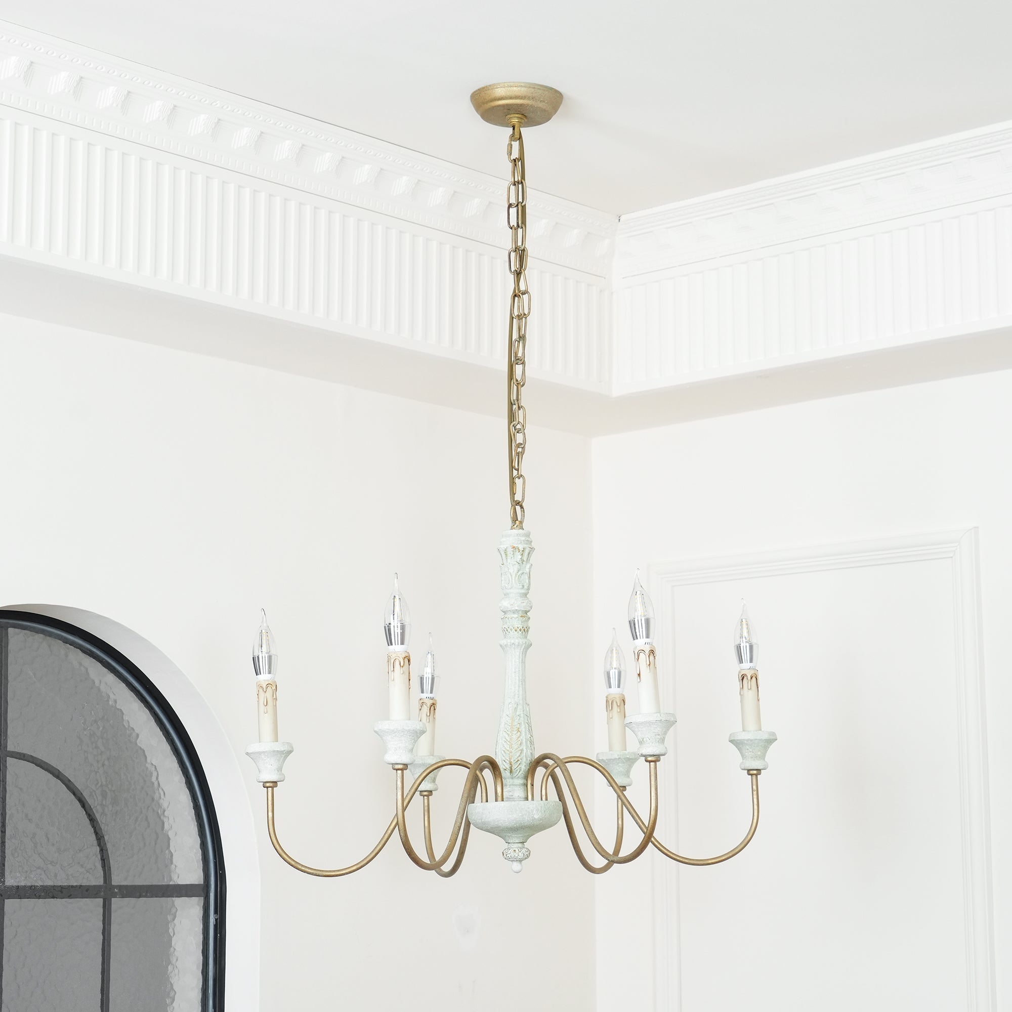 Ljomuvyi Lustre Traditionnel En Métal Et Bois De Style Ferme - Neutralighting