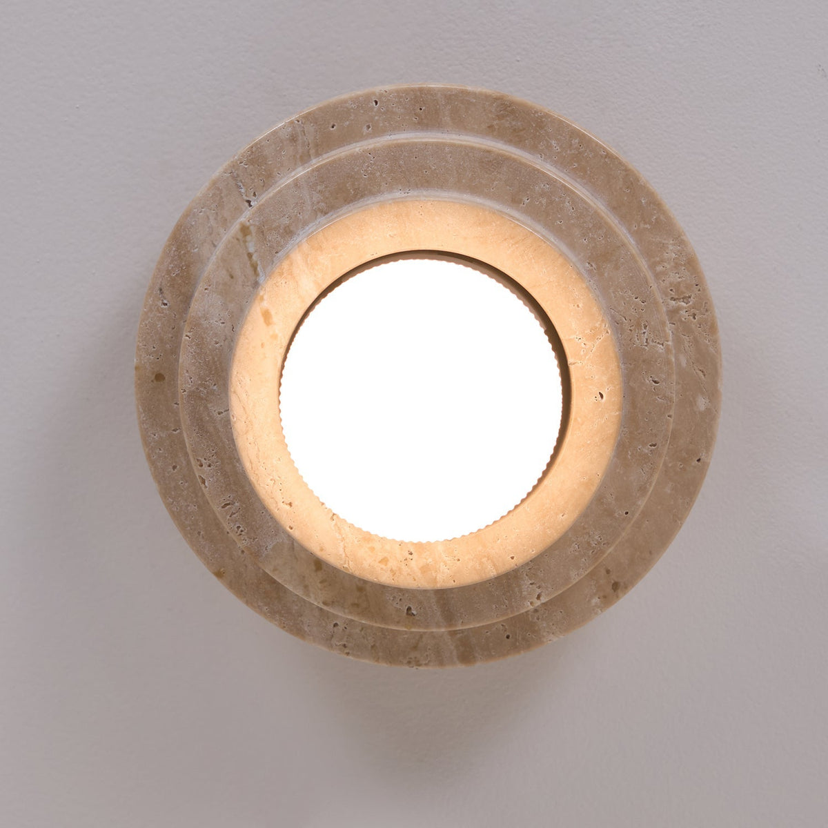 Zadoraris Plafonnier à Disques Superposés en Travertin - Neutralighting
