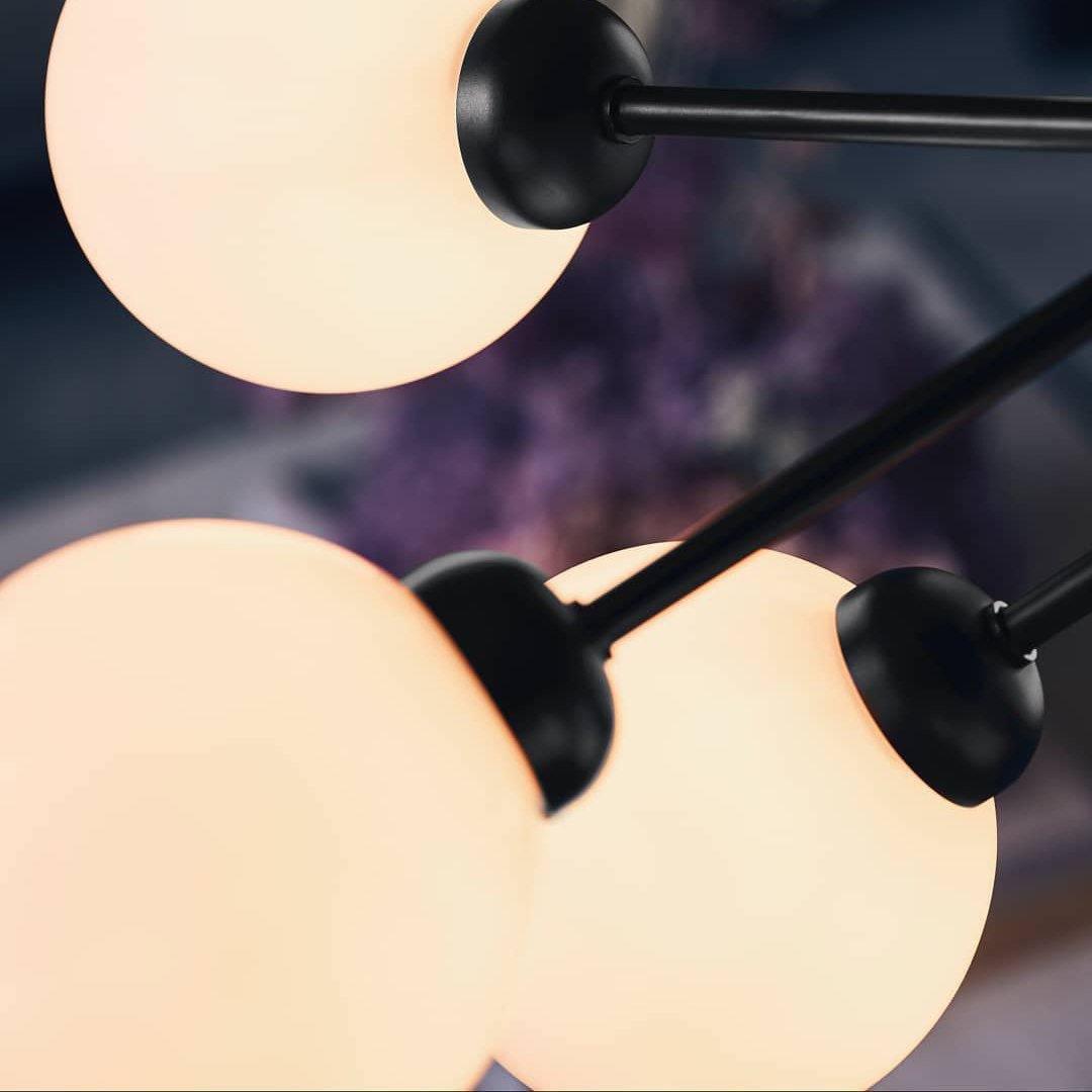 Lustra Suspension en Verre Globe Cluster Laiton - Neutralighting