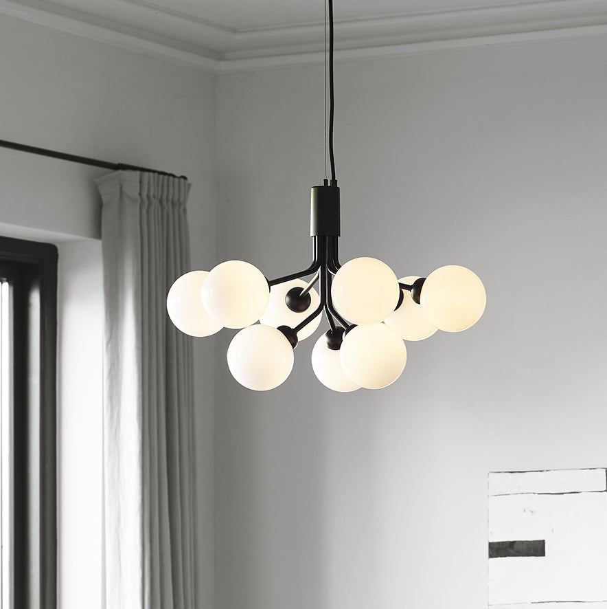 Lustra Suspension en Verre Globe Cluster Laiton - Neutralighting