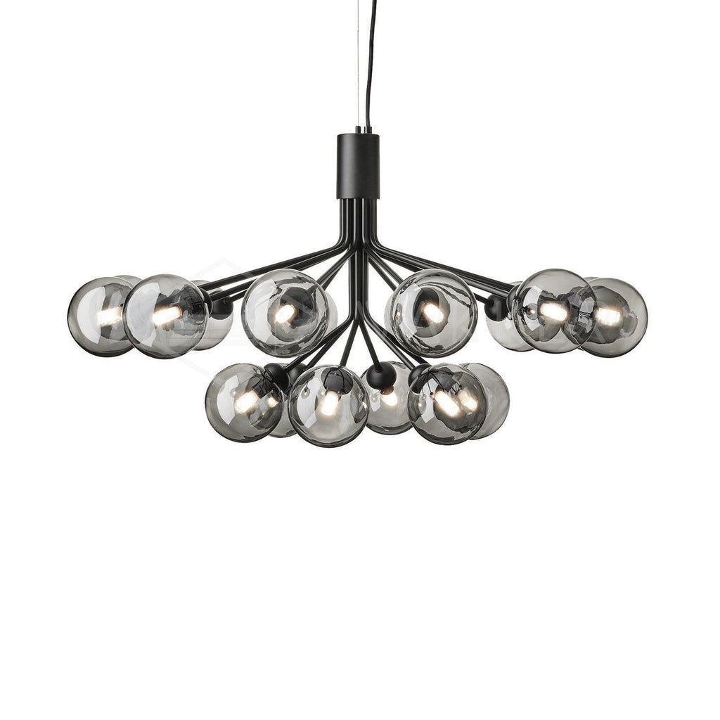Lustra Suspension en Verre Globe Cluster Laiton - Neutralighting