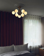Lustra Suspension en Verre Globe Cluster Laiton - Neutralighting