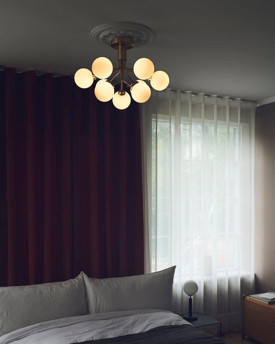 Lustra Suspension en Verre Globe Cluster Laiton - Neutralighting