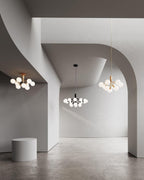 Lustra Suspension en Verre Globe Cluster Laiton - Neutralighting
