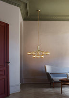 Lustra Suspension en Verre Globe Cluster Laiton - Neutralighting