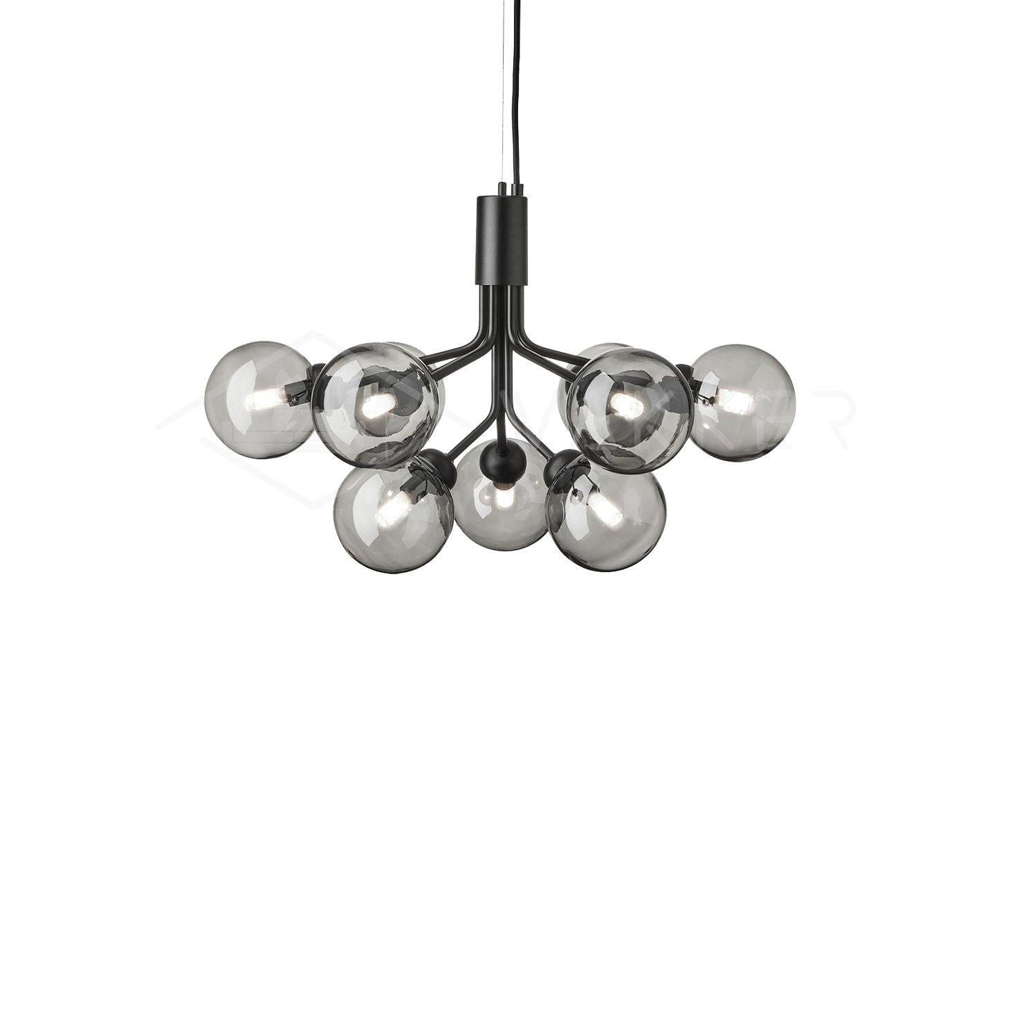 Lustra Suspension en Verre Globe Cluster Laiton - Neutralighting
