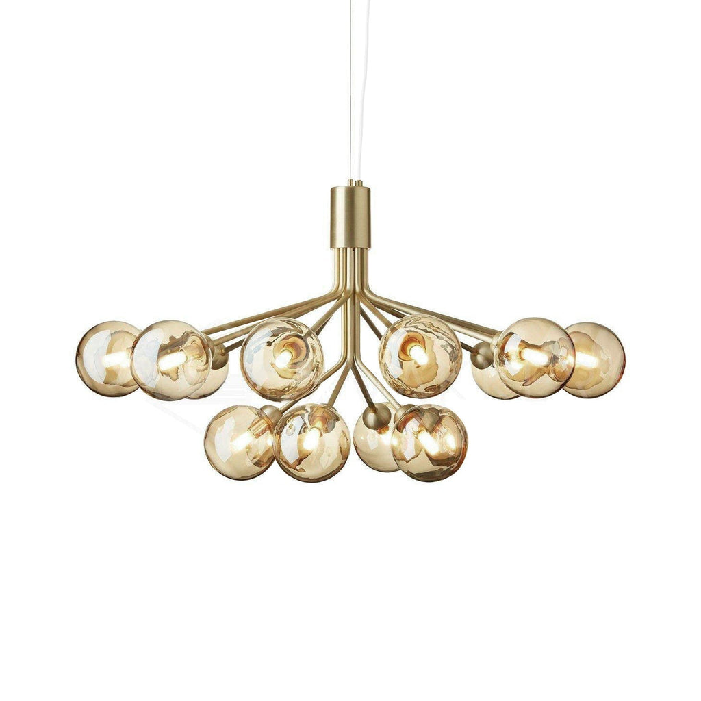Lustra Suspension en Verre Globe Cluster Laiton - Neutralighting