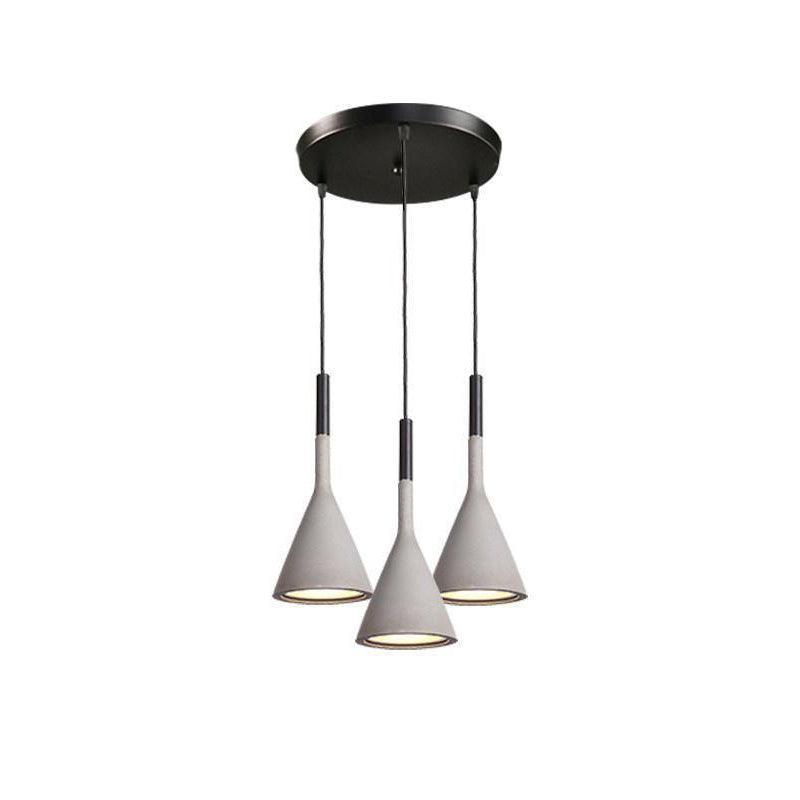 Solara Lampe suspendue conique en béton industrielle - Neutralighting