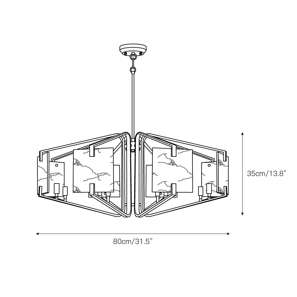 Plotuvys Chandelier Laiton Albâtre Luxe Postmoderne - Neutralighting