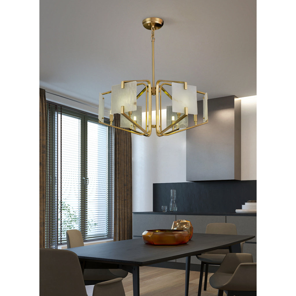 Plotuvys Chandelier Laiton Albâtre Luxe Postmoderne - Neutralighting