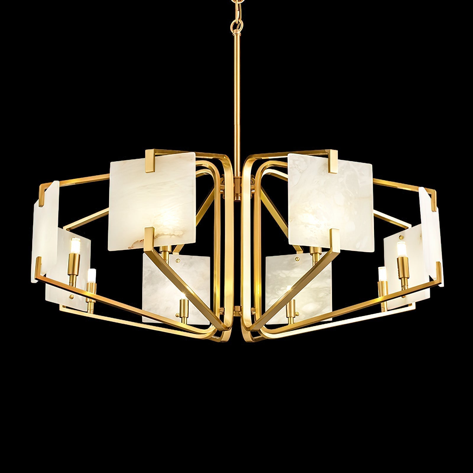 Plotuvys Chandelier Laiton Albâtre Luxe Postmoderne - Neutralighting