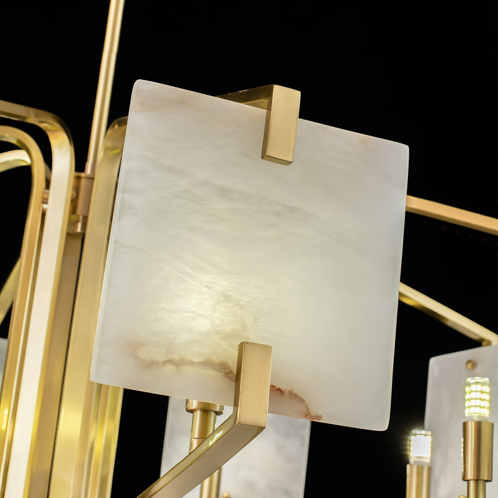 Plotuvys Chandelier Laiton Albâtre Luxe Postmoderne - Neutralighting