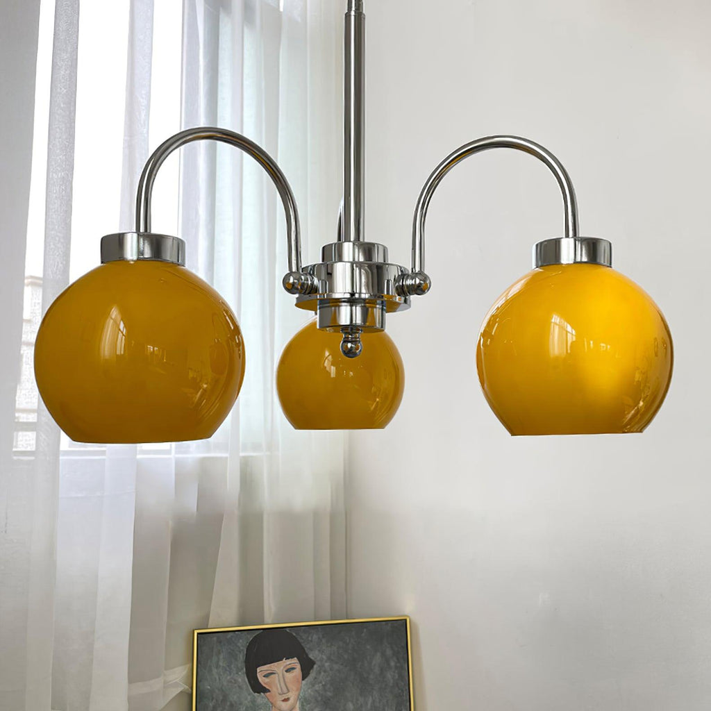 Lustra Chandelier Boules en Verre Jaune - Neutralighting