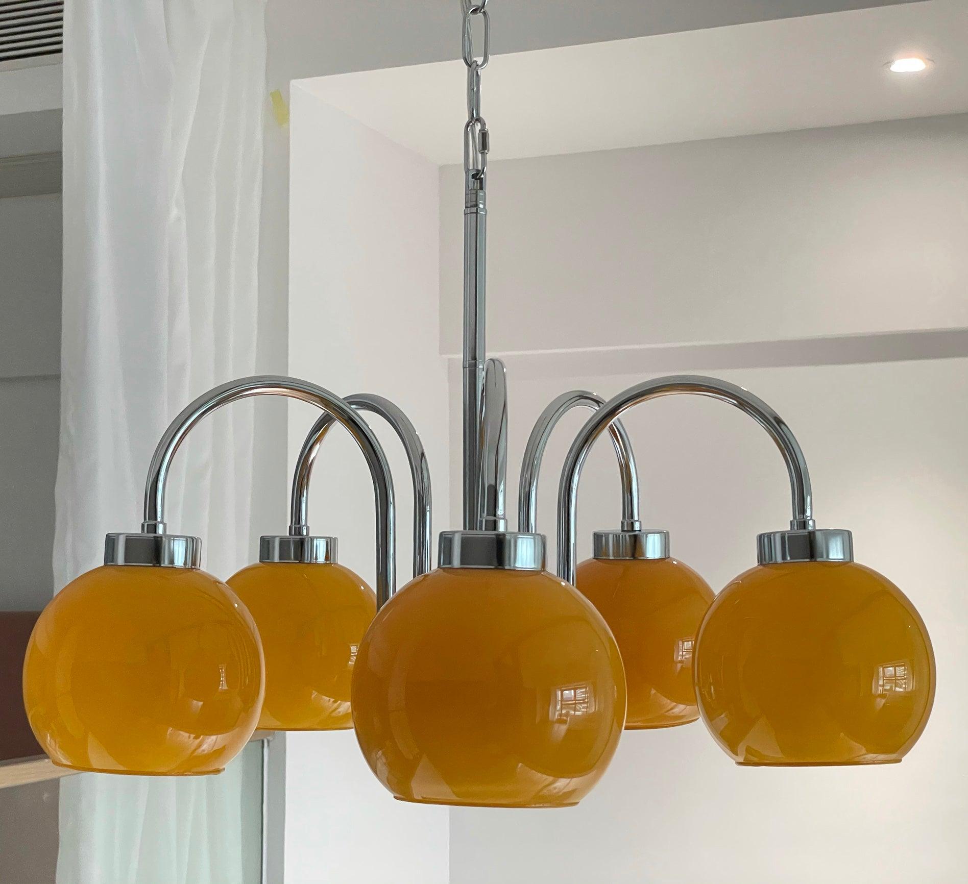 Lustra Chandelier Boules en Verre Jaune - Neutralighting