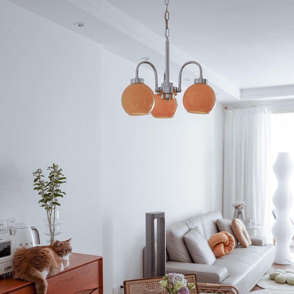 Lustra Chandelier Boules en Verre Jaune - Neutralighting