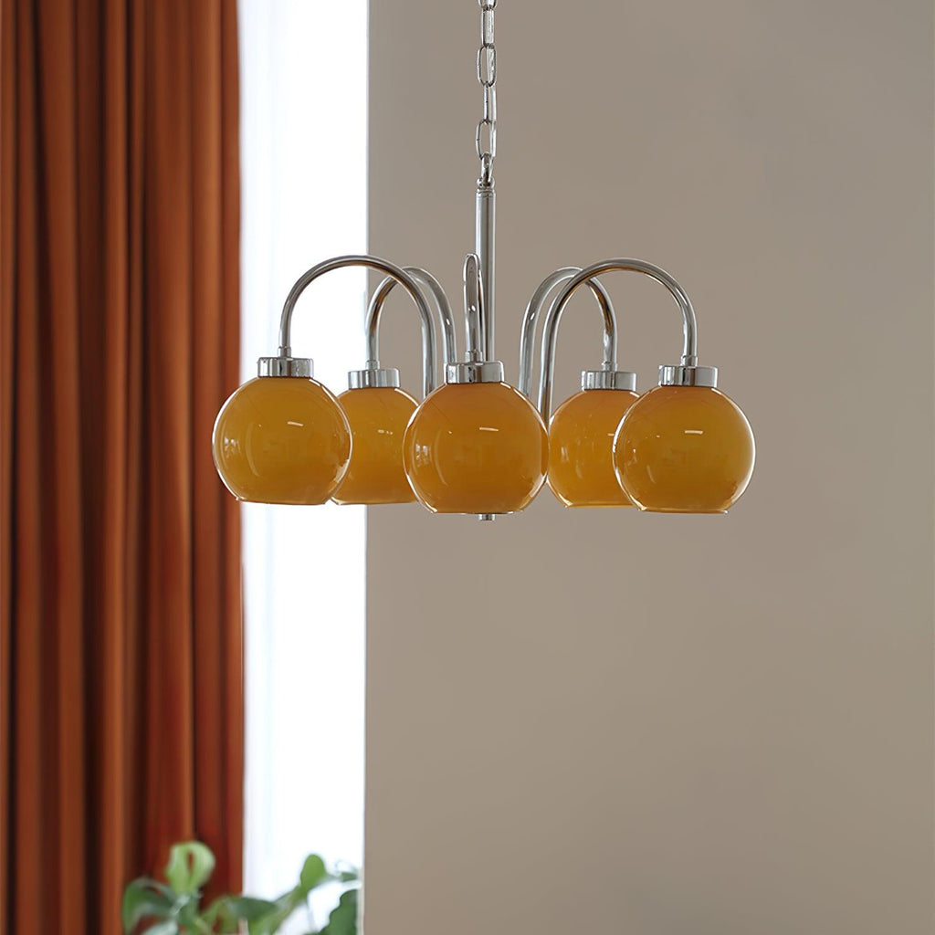 Lustra Chandelier Boules en Verre Jaune - Neutralighting