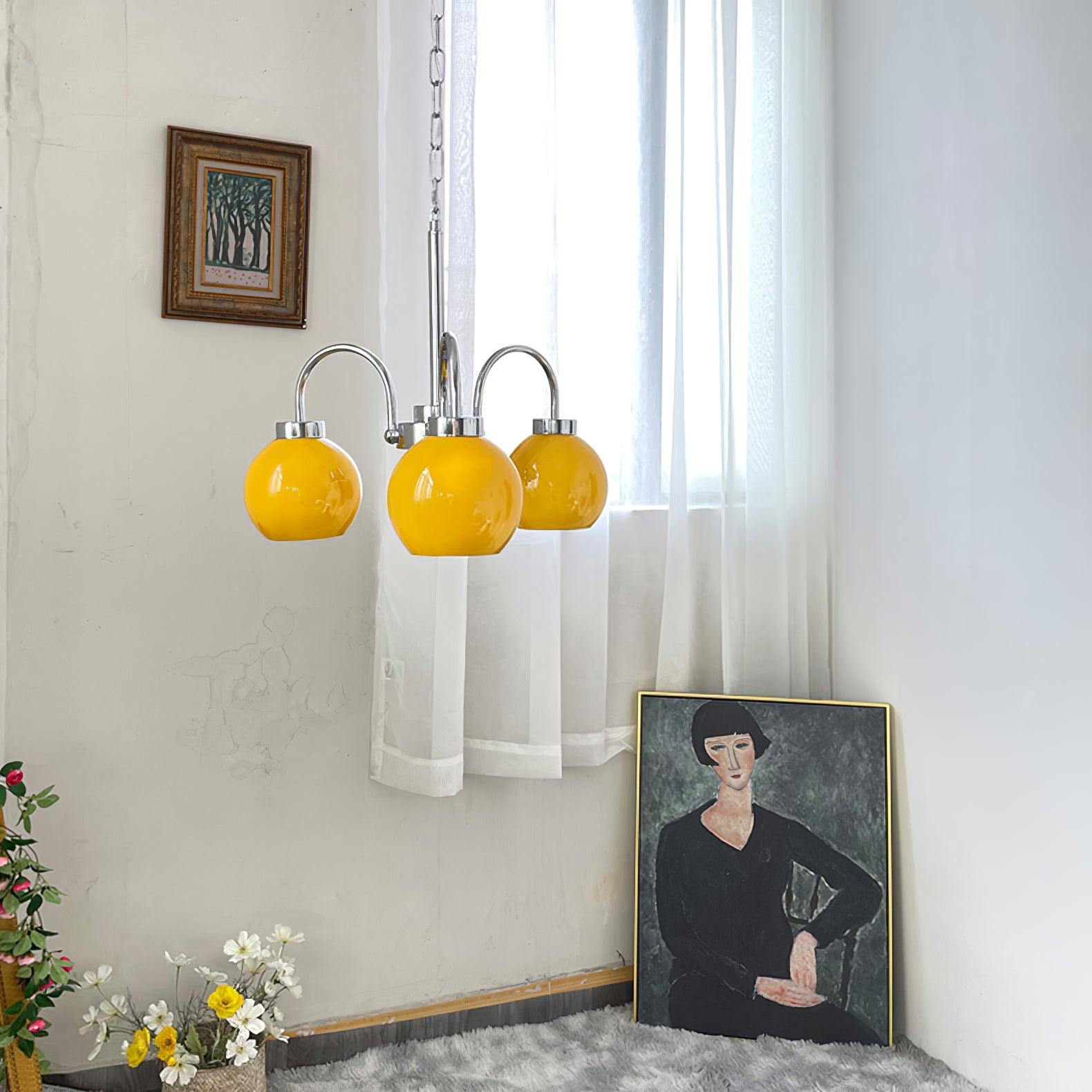Lustra Chandelier Boules en Verre Jaune - Neutralighting