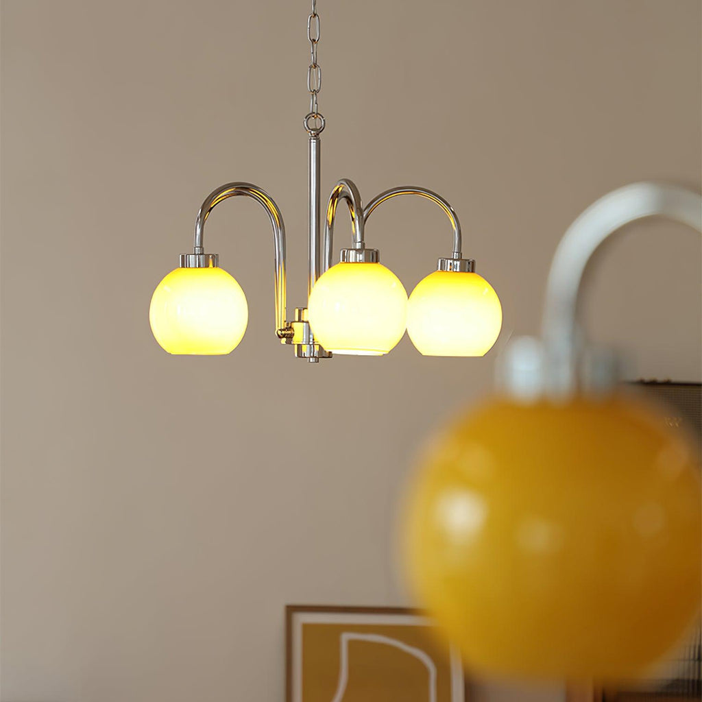 Lustra Chandelier Boules en Verre Jaune - Neutralighting