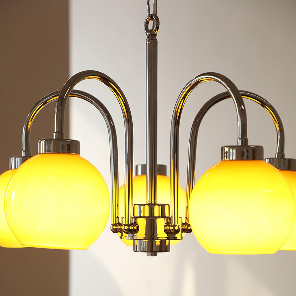 Lustra Chandelier Boules en Verre Jaune - Neutralighting