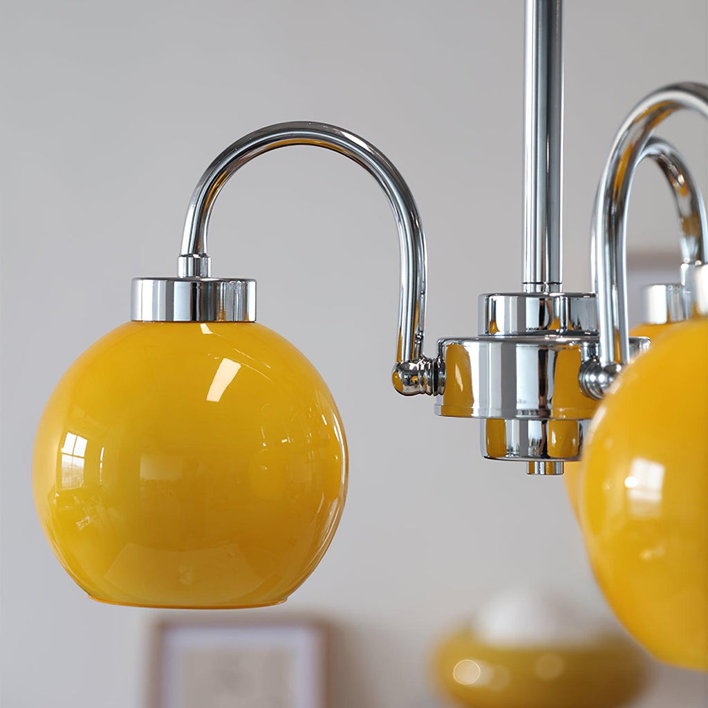 Lustra Chandelier Boules en Verre Jaune - Neutralighting