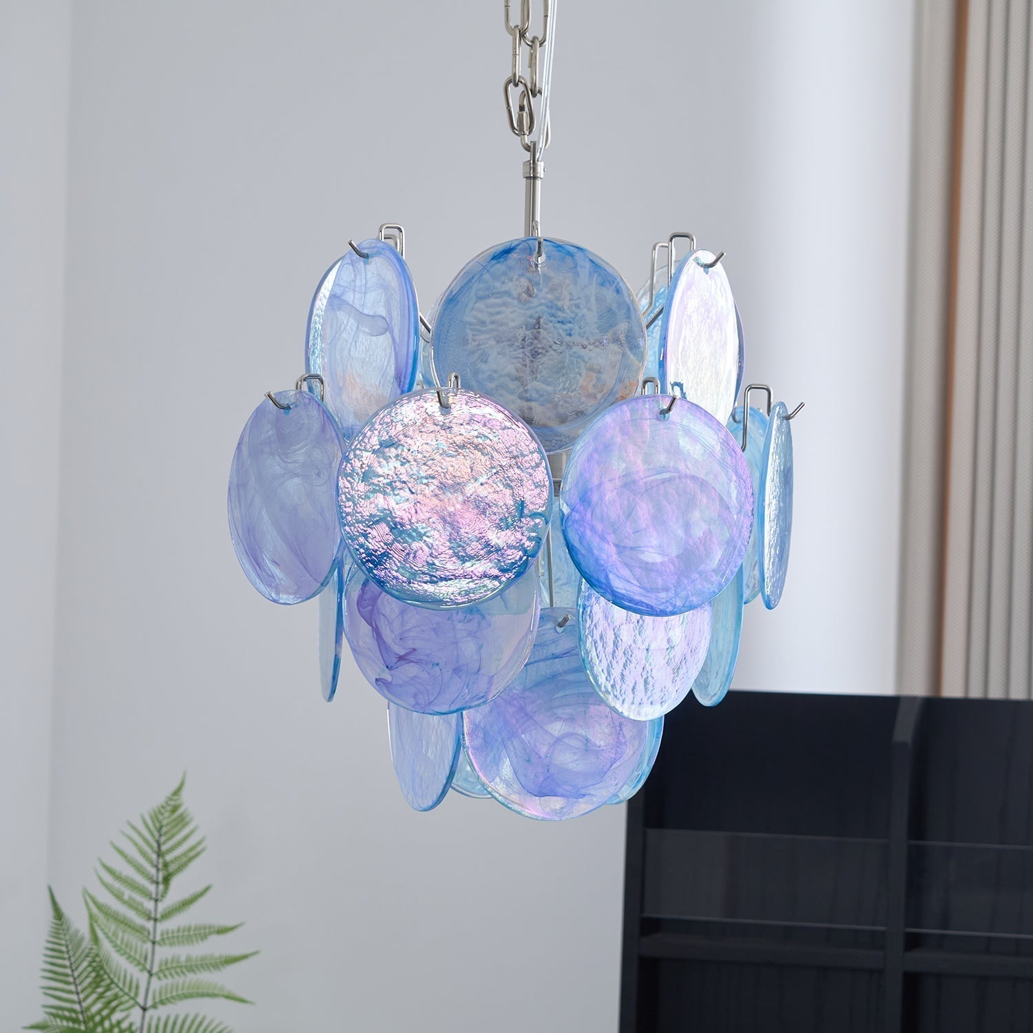 Aurora Chandelier Verre Murano Bleu Aqua - Neutralighting