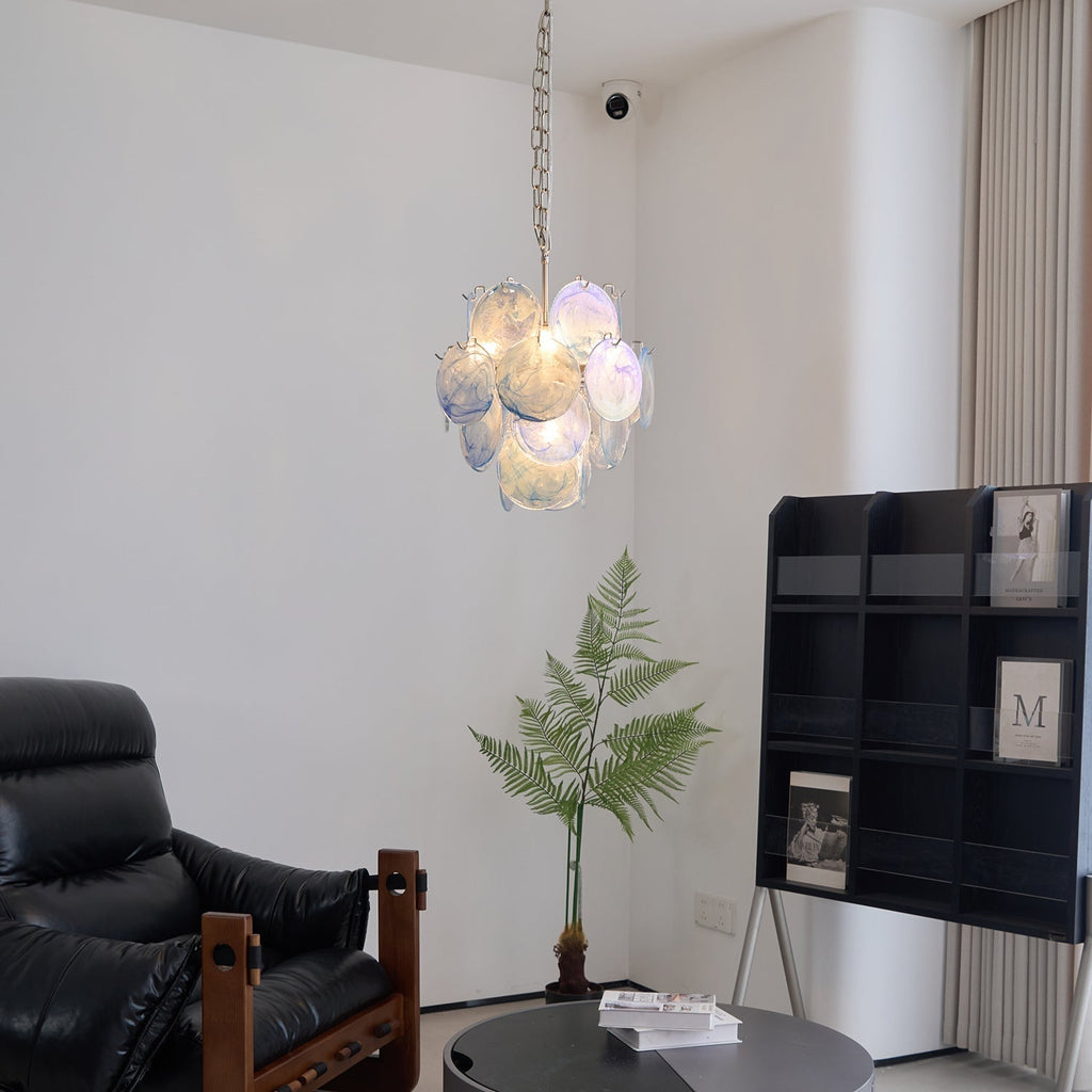 Aurora Chandelier Verre Murano Bleu Aqua - Neutralighting