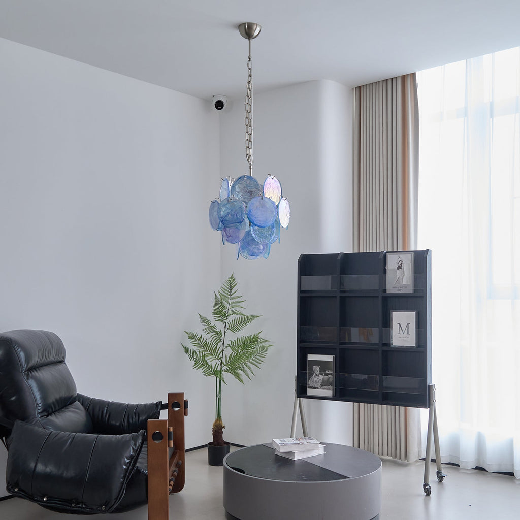 Aurora Chandelier Verre Murano Bleu Aqua - Neutralighting