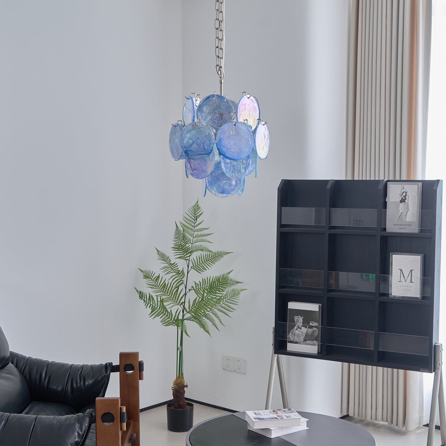 Aurora Chandelier Verre Murano Bleu Aqua - Neutralighting