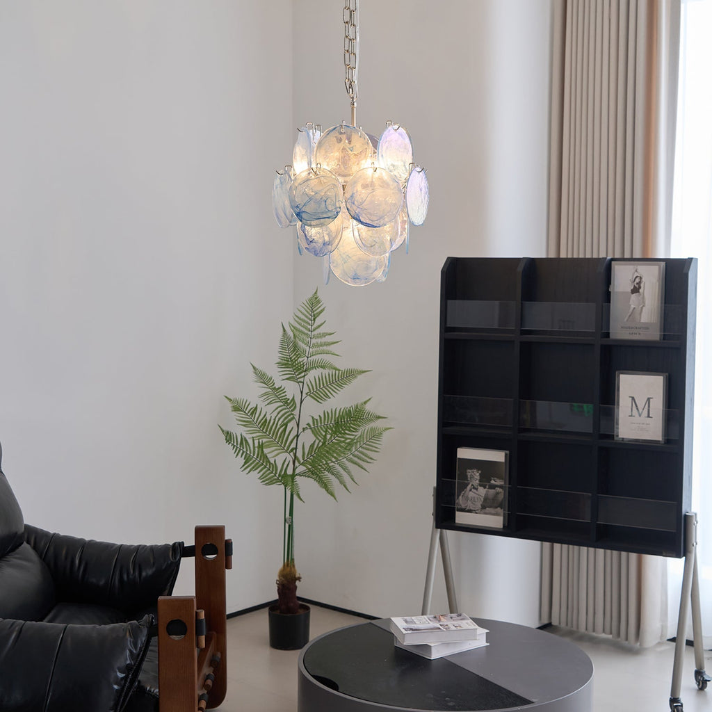 Aurora Chandelier Verre Murano Bleu Aqua - Neutralighting