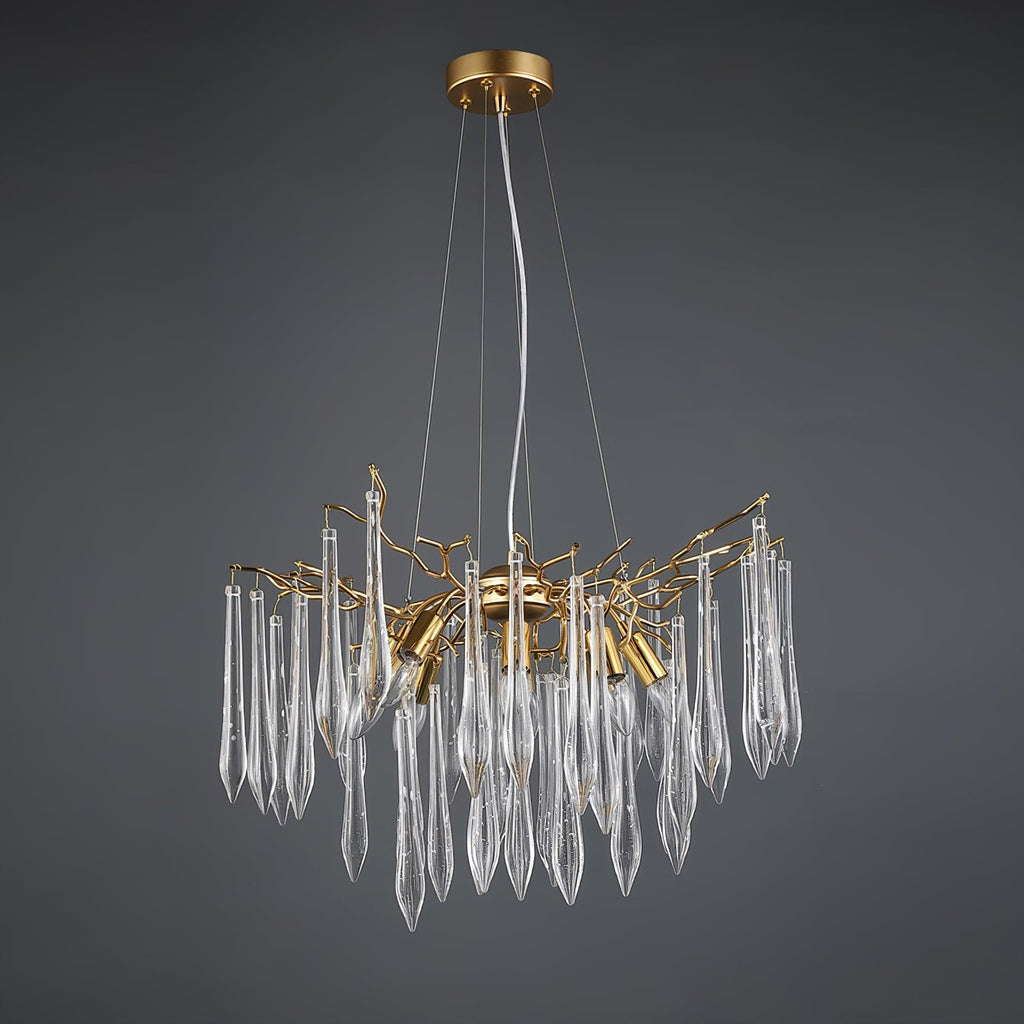 Lustra Chandelier Branches Cristal Suspension Sculpturale Artistique - Neutralighting