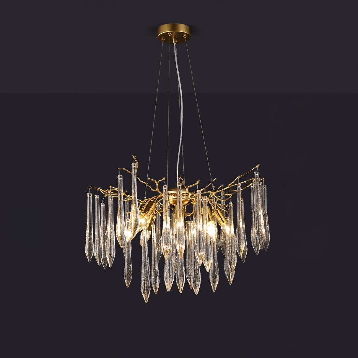 Lustra Chandelier Branches Cristal Suspension Sculpturale Artistique - Neutralighting