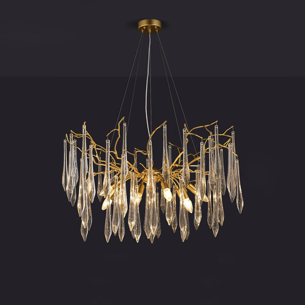 Lustra Chandelier Branches Cristal Suspension Sculpturale Artistique - Neutralighting