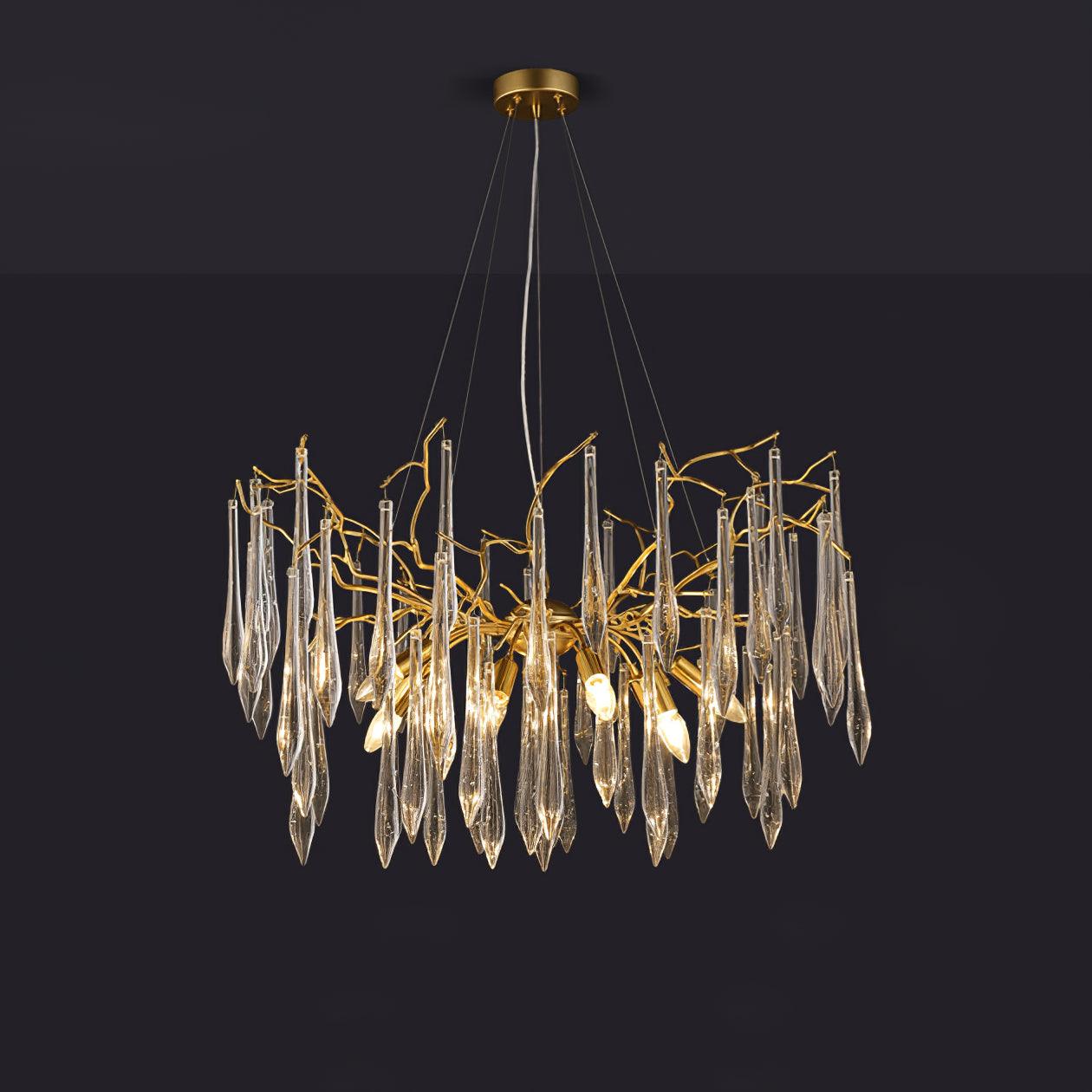 Lustra Chandelier Branches Cristal Suspension Sculpturale Artistique - Neutralighting